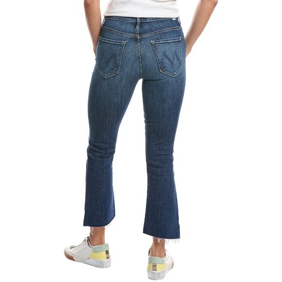 MOTHER The Insider Step Fray Crop Girl Crush Stretch High Rise Jeans size 28 - Picture 2 of 11